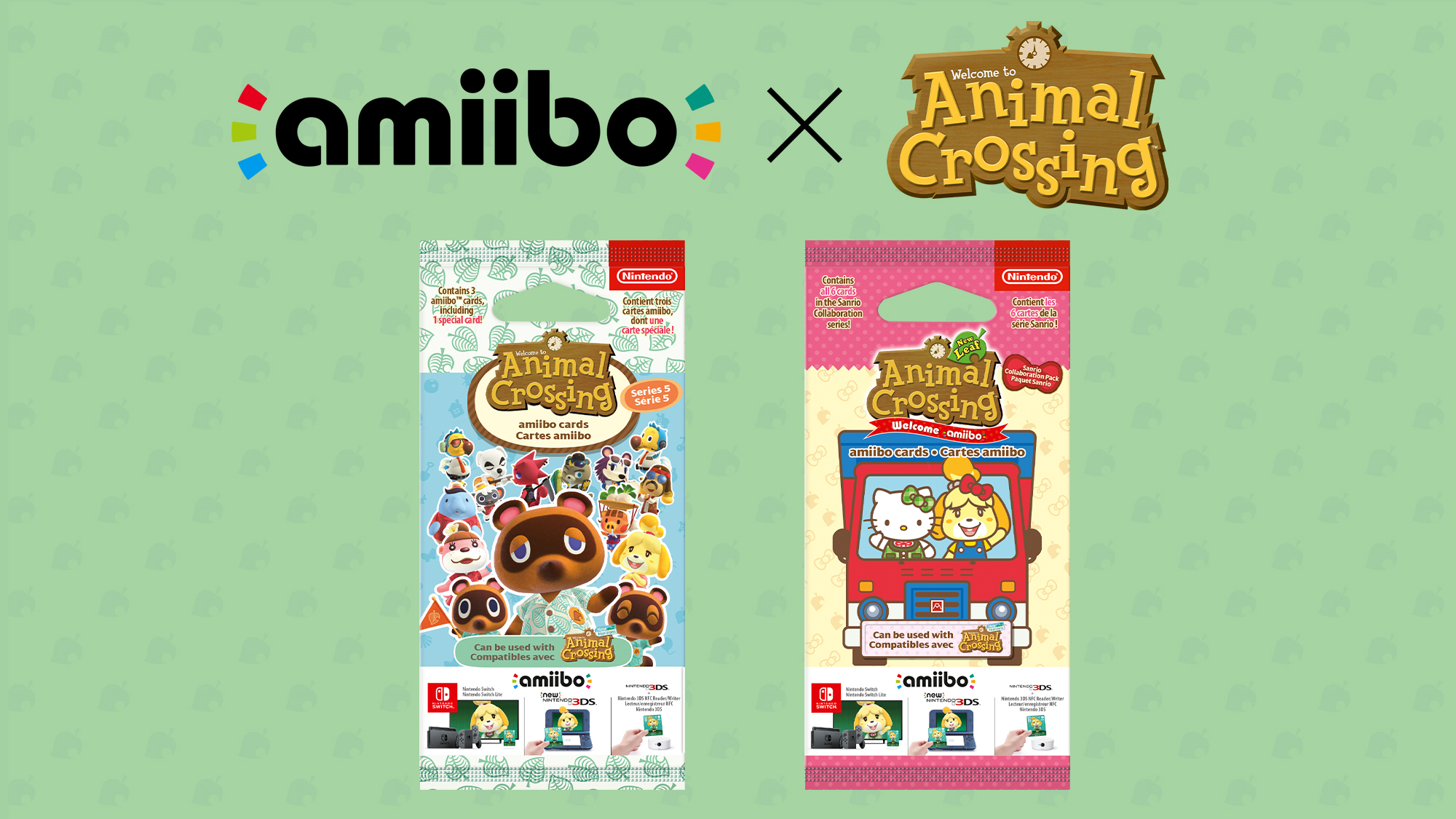 Pack cartes Amiibo NINTENDO 6 cartes Animal Crossing Série Sanrio