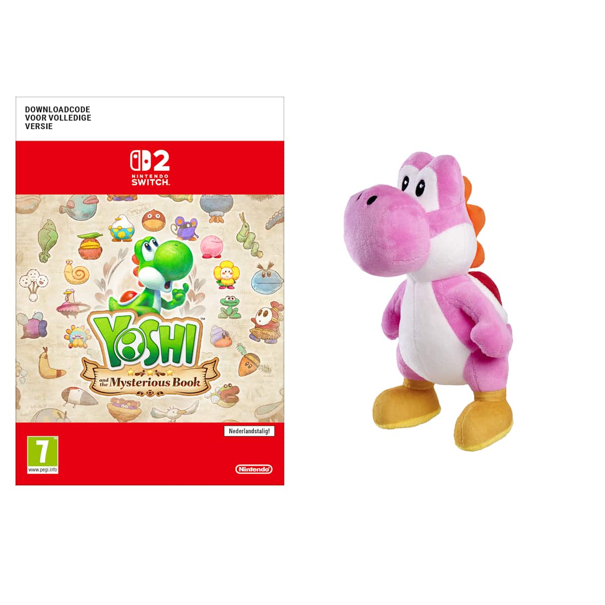 Yoshi and the Mysterious Book + Knuffel van roze Yoshi - Nintendo