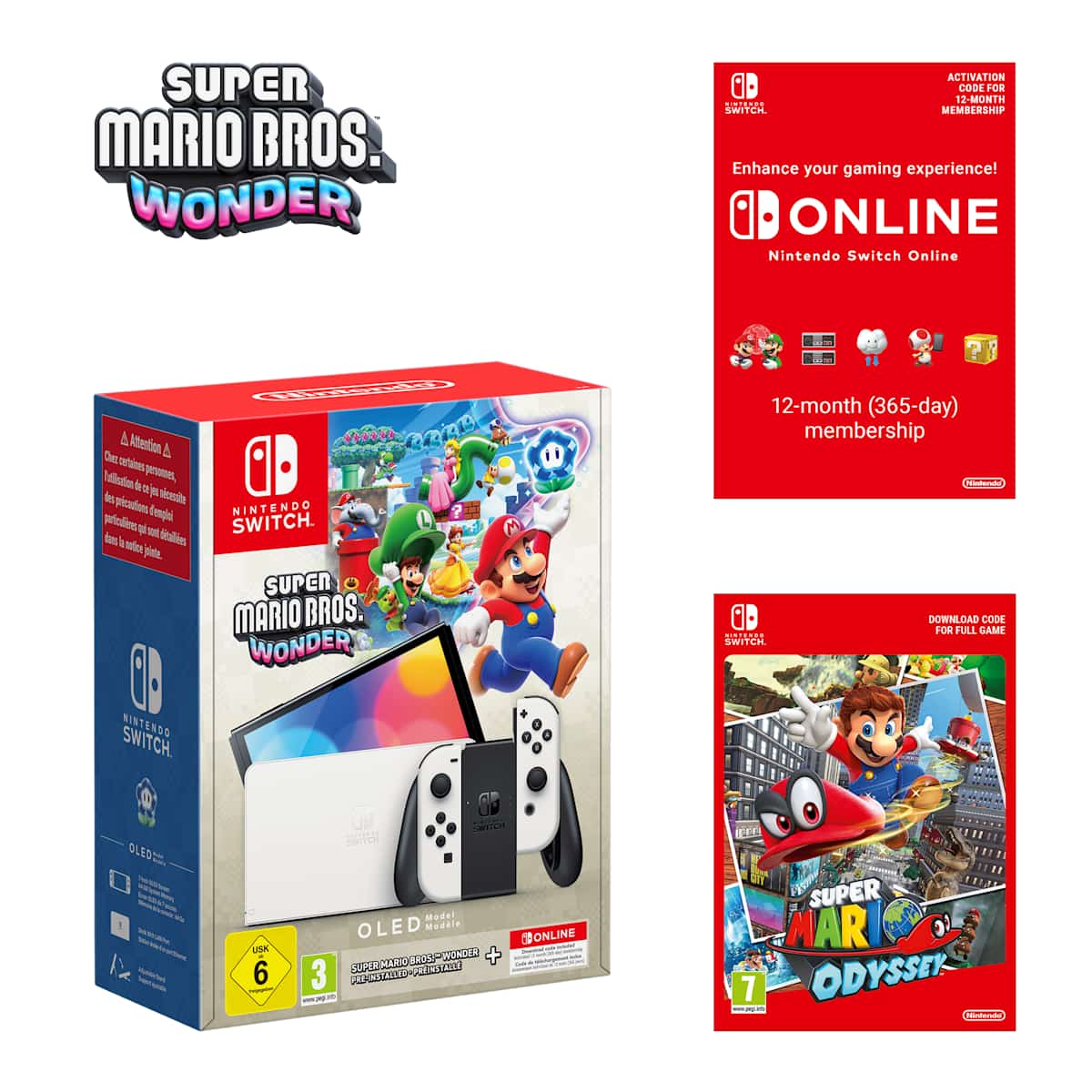 Nintendo Switch – OLED Model (White) + Super Mario Bros. Wonder ...