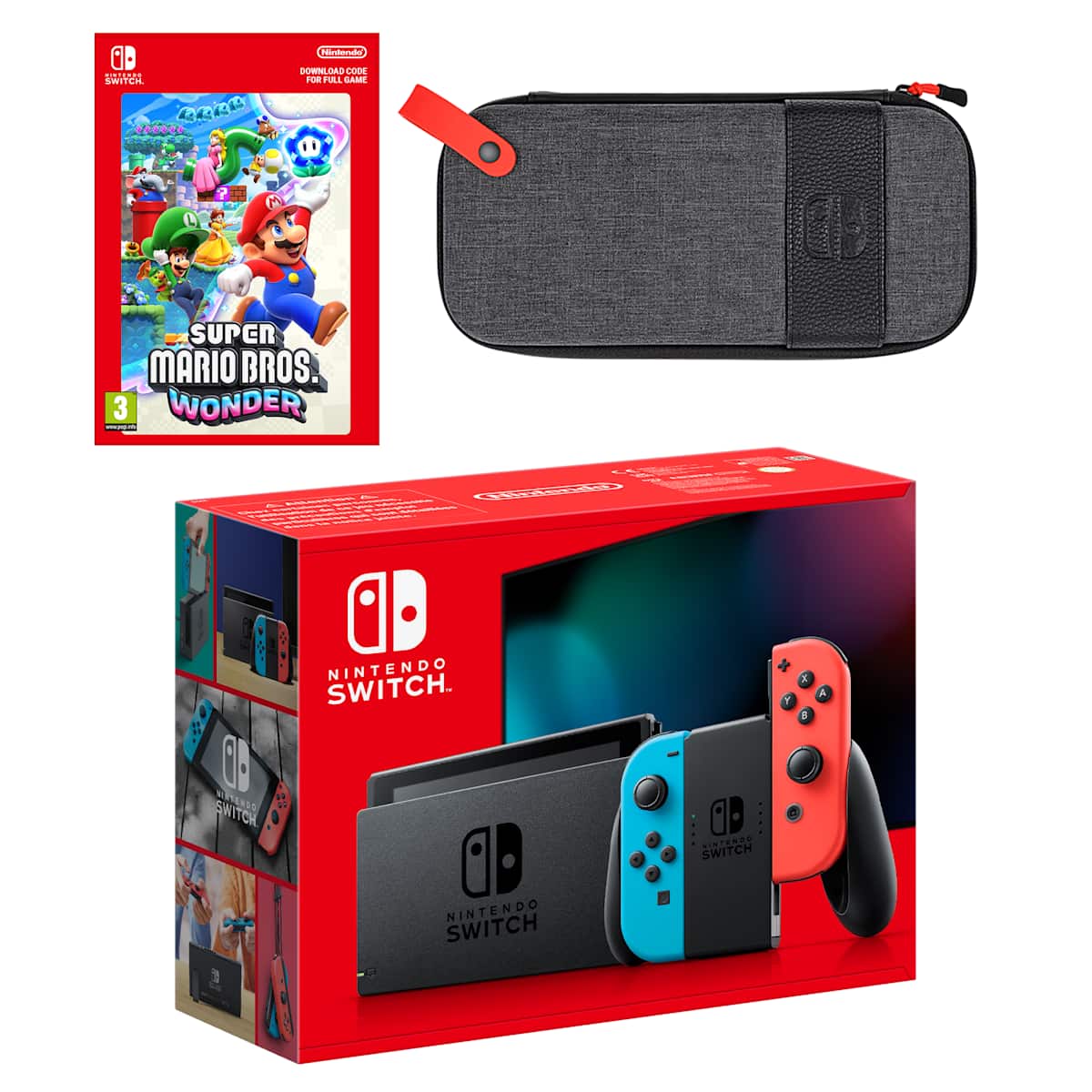 Nintendo Switch (Neon Blue/Neon Red) Super Mario Bros. Wonder Pack ...