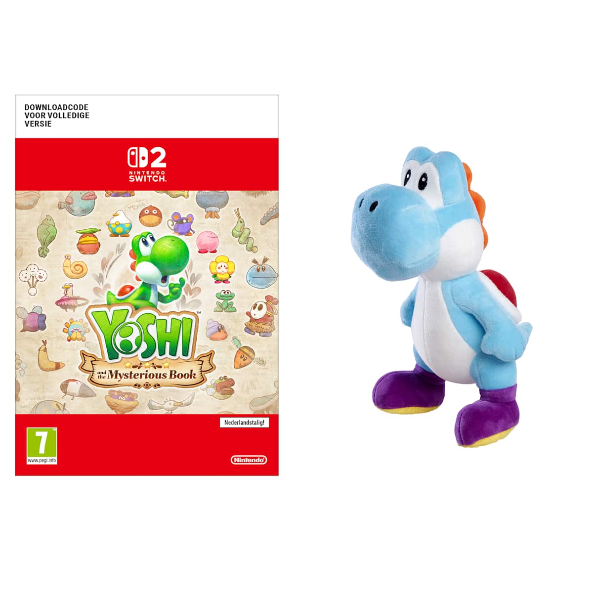 Yoshi and the Mysterious Book + Knuffel van lichtblauwe Yoshi