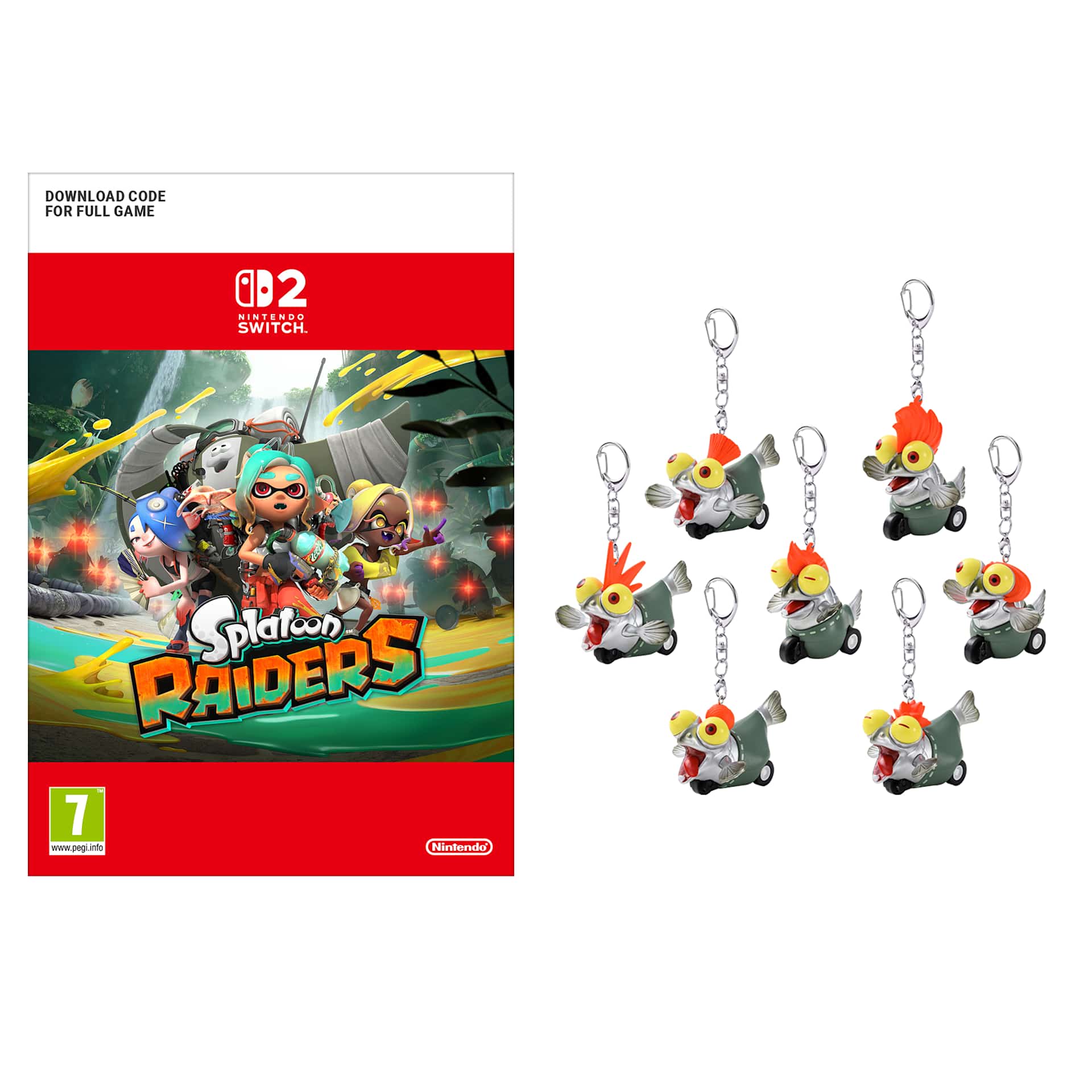 Splatoon RAIDERS & Splatoon 3 セット Splatoon Raiders + Splatoon 3 Dashing Smallfry Keychain Toy (one