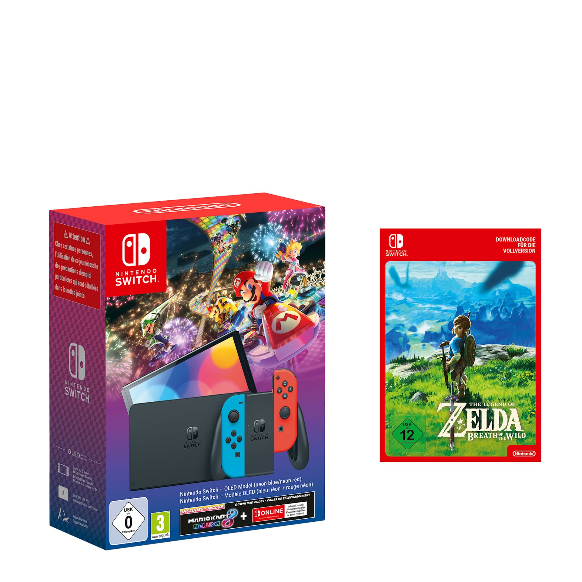 Nintendo Switch – OLED-Modell (Neon-Blau/Neon-Rot) + Mario Kart 8