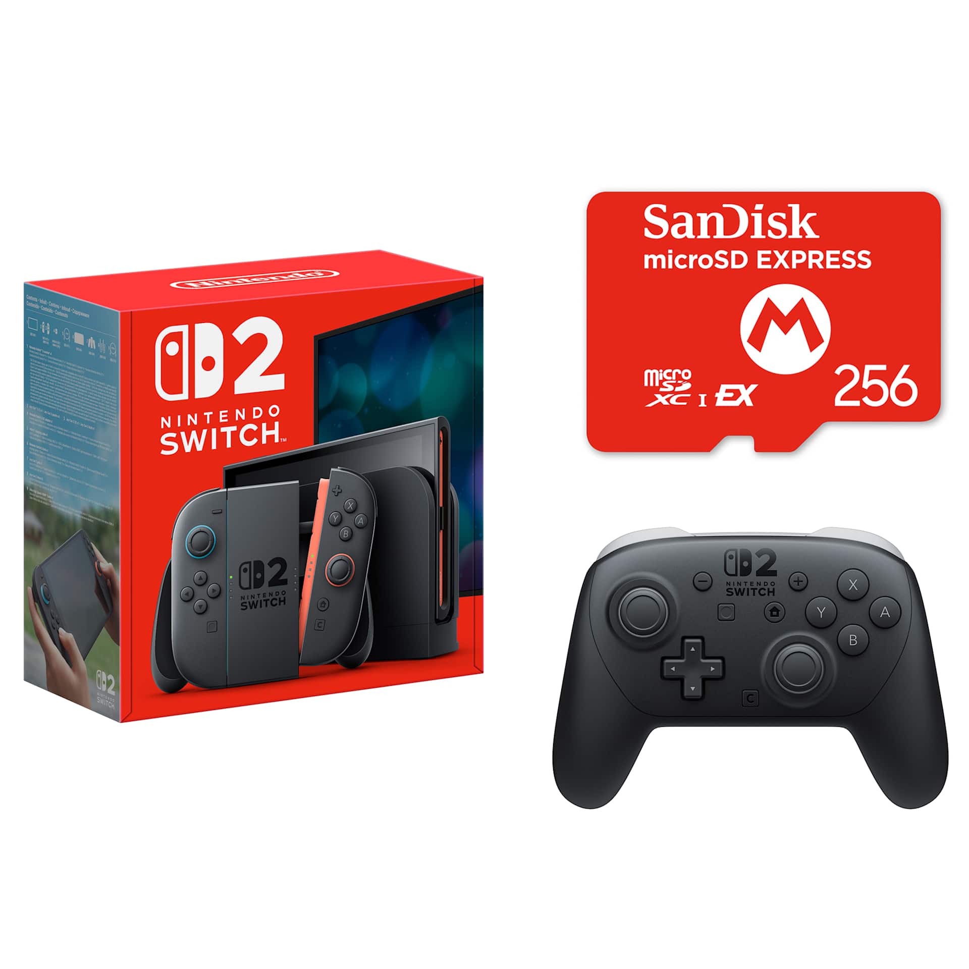 Nintendo Switch 2 + Nintendo Switch 2 Pro Controller + SanDisk