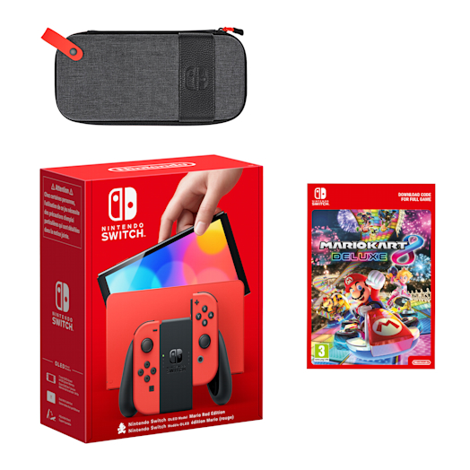 Nintendo Switch – OLED Model Mario Red Edition + Mario Kart 8 Deluxe ...