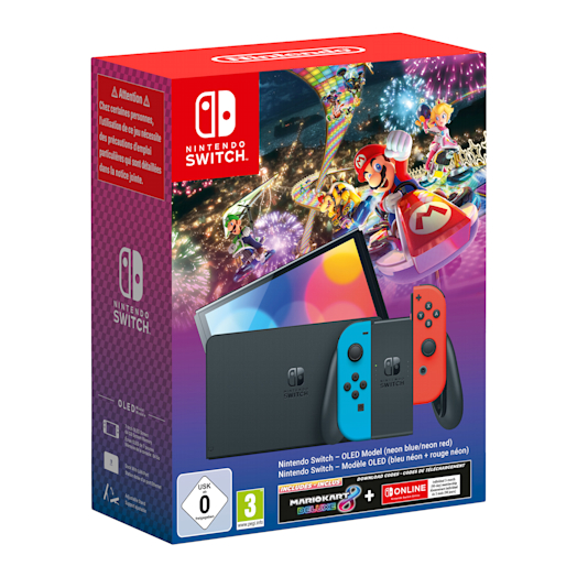 Nintendo Switch OLED Model (Neon Blue/Neon Red) + Mario Kart 8 Deluxe