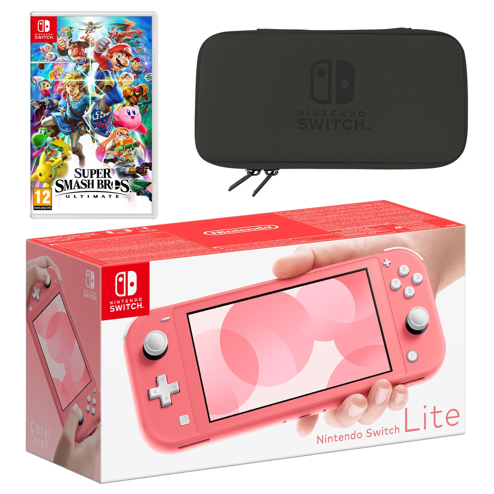 Nintendo Switch Lite (Coral) Super Smash Bros. Ultimate Pack - My