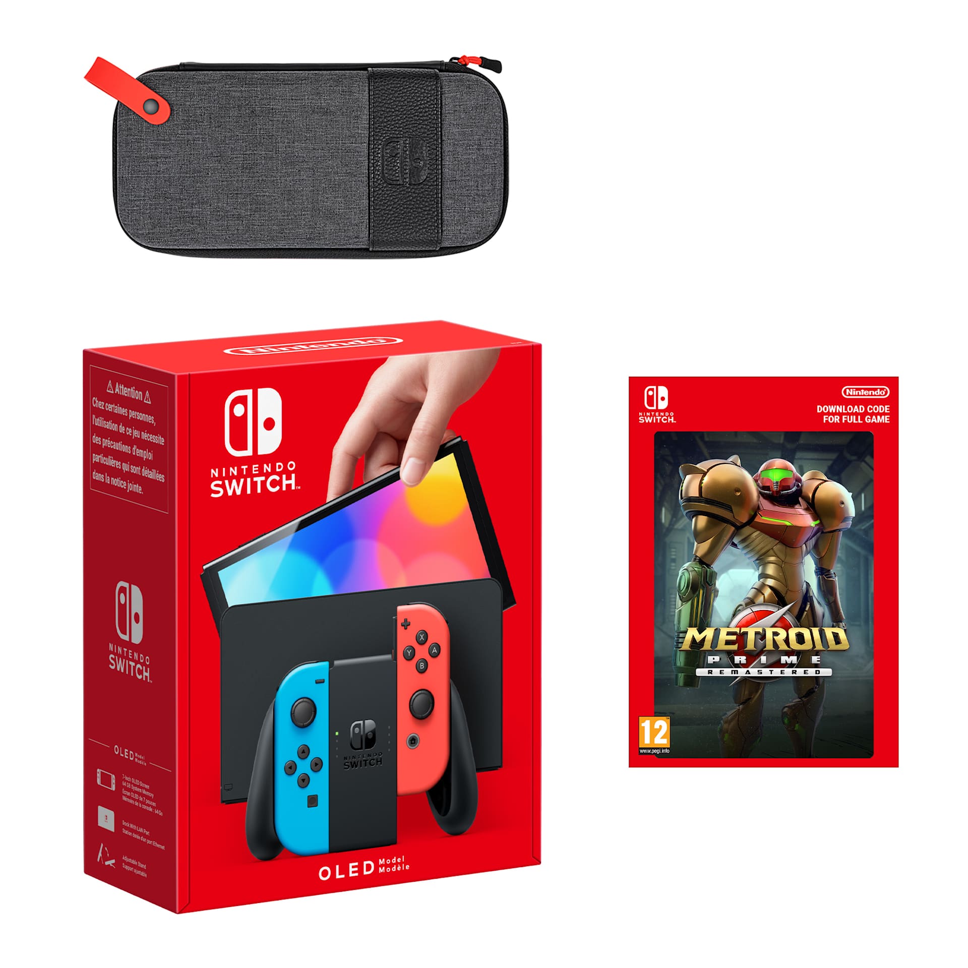Nintendo Switch – OLED Model (Neon Blue/Neon Red) Metroid Prime