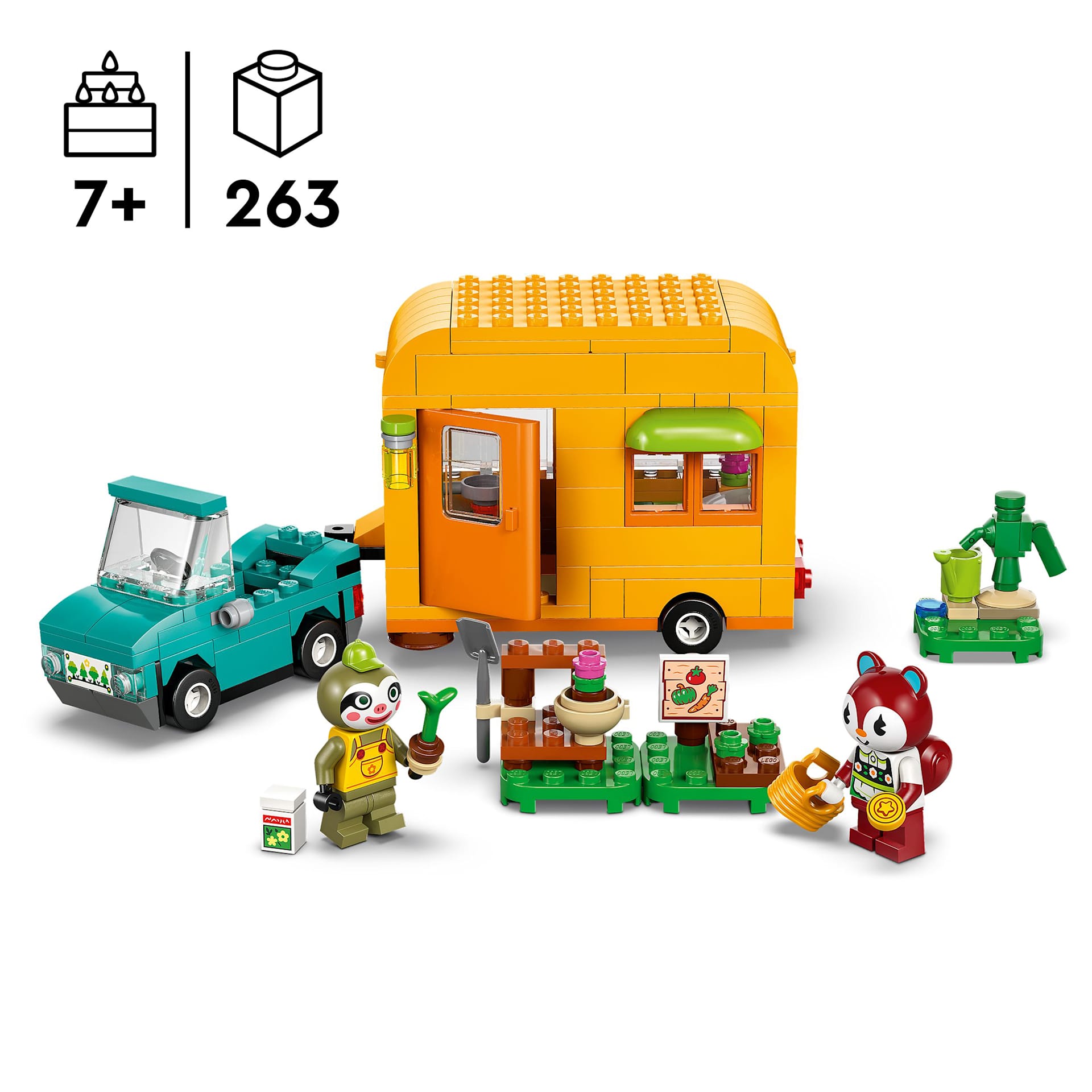 LEGO® Animal Crossing Caravana de Gandulio y tienda de jardinería
