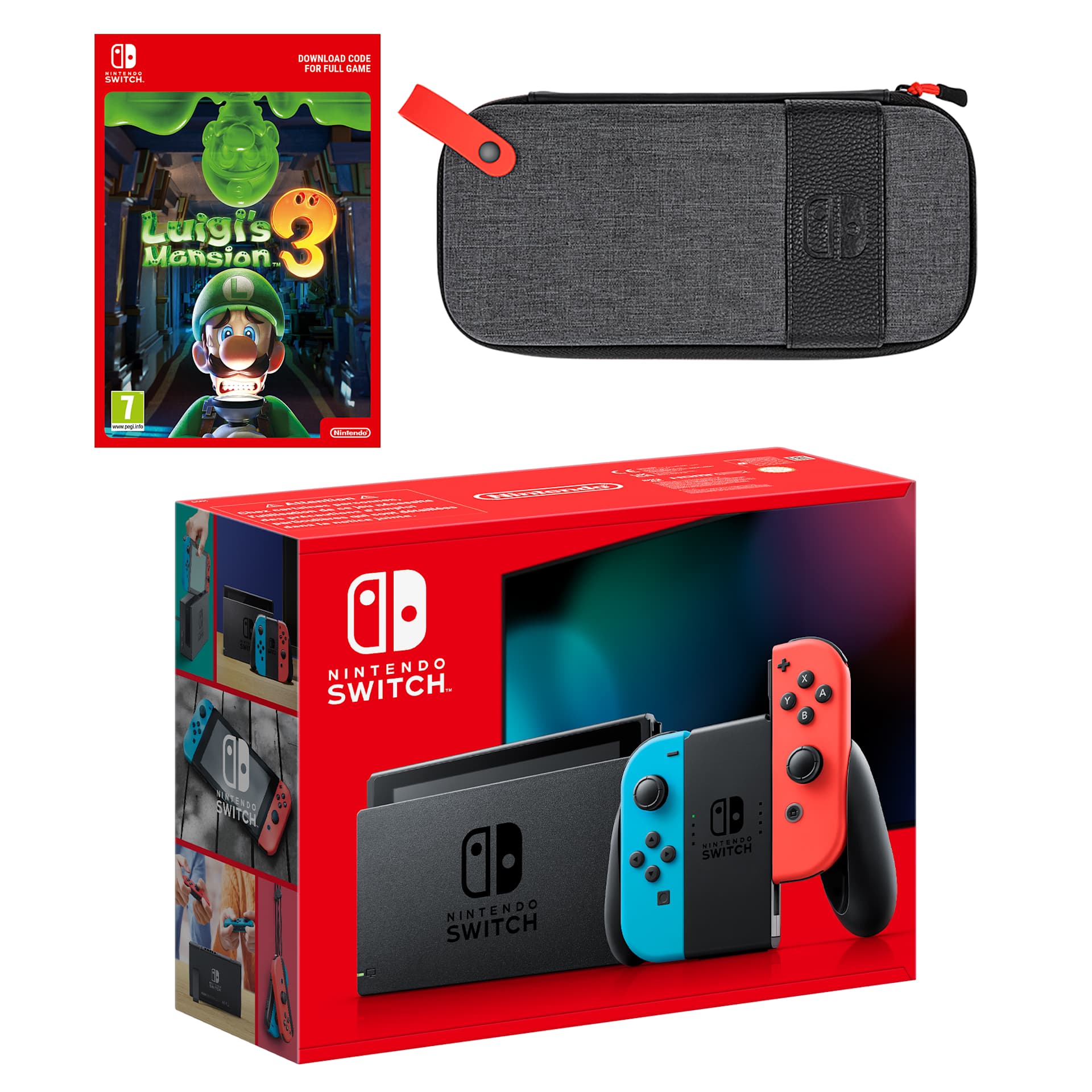 Nintendo Switch - Nintendo Switch ネオンブルー×3 Nintendo Switch (Neon Blue/Neon Red) Luigi's Mansion 3 Pack