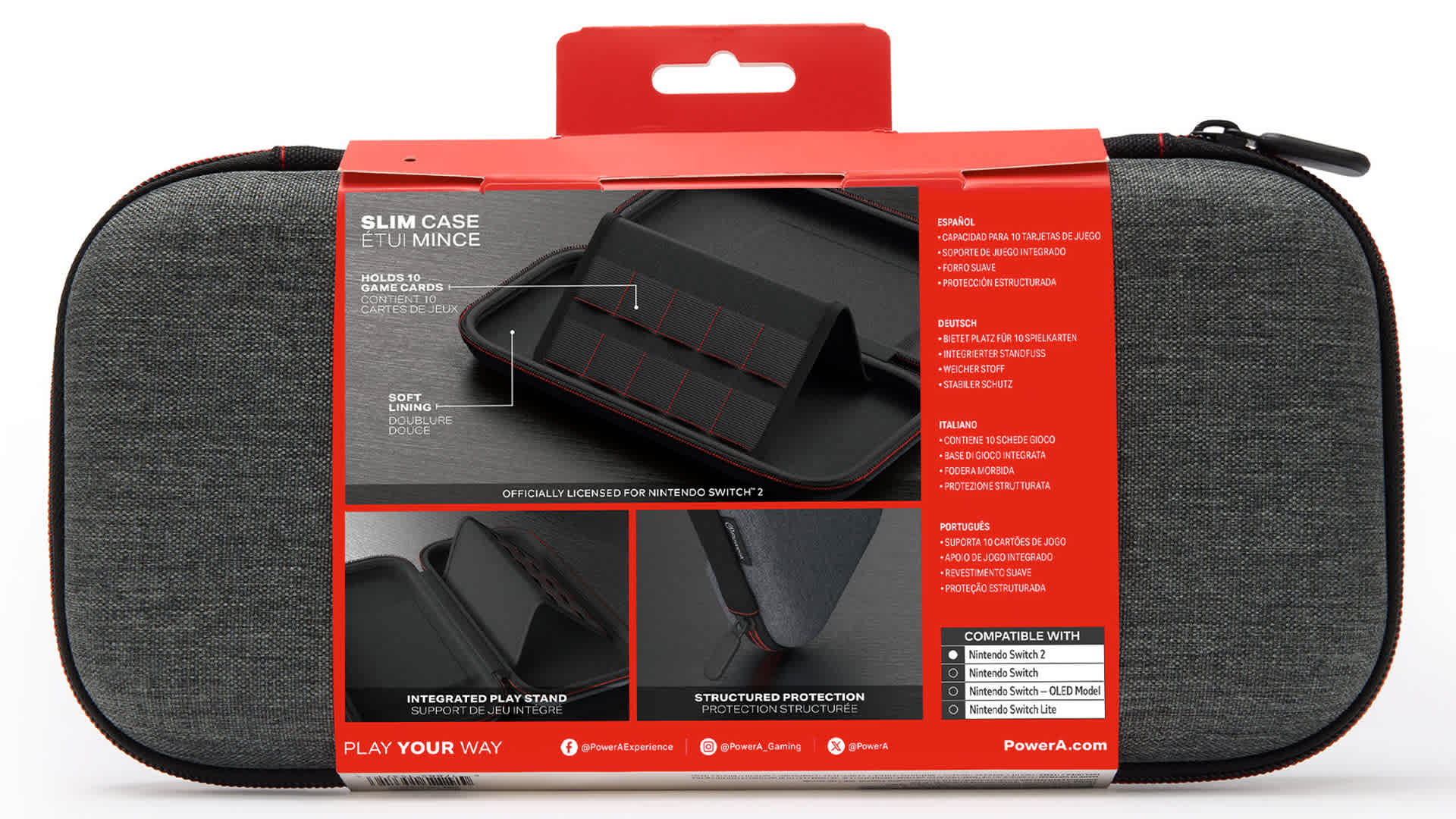 ZOZOVR Switch 2 tas voor Nintendo Switch 2 (2025), draagbare harde beschermhoes met 20 spelkaartsleuven, grote stofdichte opbergtas voor Switch 2 accessoires