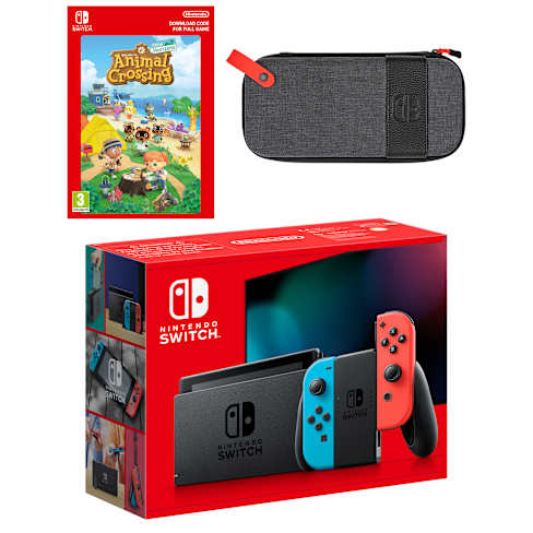 Nintendo Switch (Neon Blue/Neon Red) + Animal Crossing: New