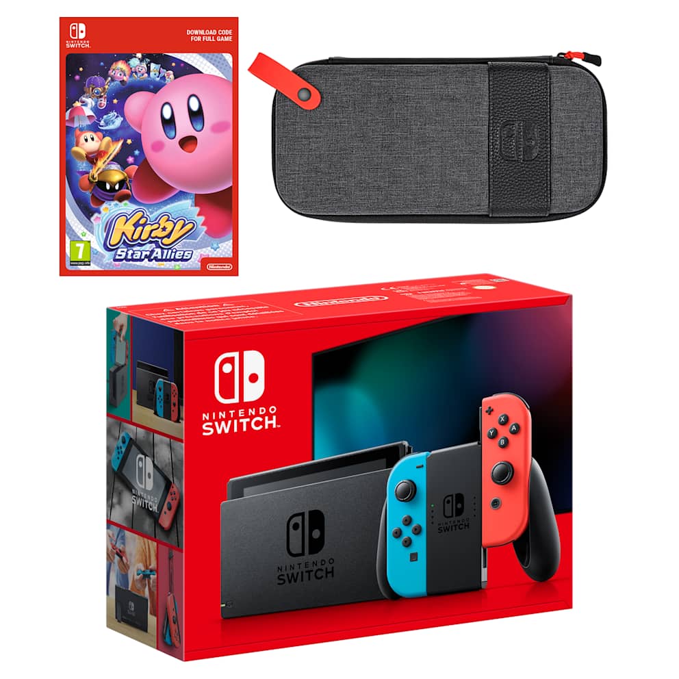 Nintendo Switch (Neon Blue/Neon Red) Kirby Star Allies Pack