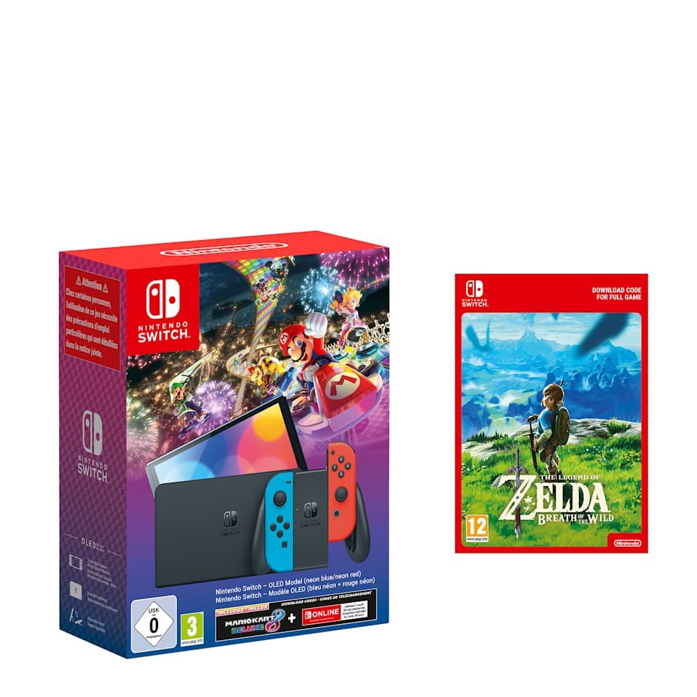 Nintendo Switch – OLED Model (Neon Blue/Neon Red) + Mario Kart 8