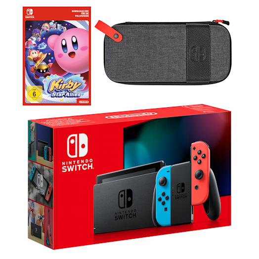 Nintendo Switch (Neon-Blau/Neon-Rot) Kirby Star Allies Pack