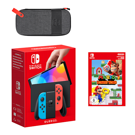 Nintendo Switch – OLED-Modell (Neon-Blau/Neon-Rot) Mario vs. Donkey Kong Pack