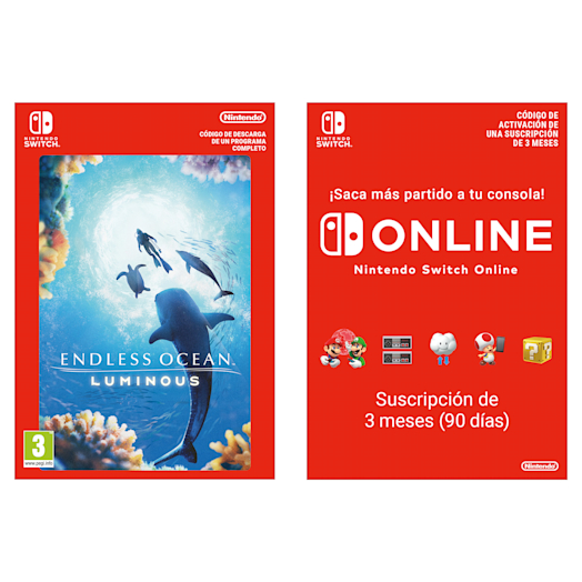 Pack Endless Ocean Luminous + suscripción individual de 3 meses (90 días) a Nintendo Switch Online