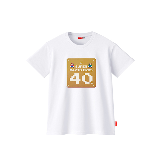 Nintendo Camiseta de Super Mario Bros. 40th (blanca) - Para niños