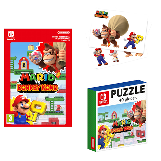 Nintendo Mario vs. Donkey Kong + Puzle + Set de 3 pegatinas