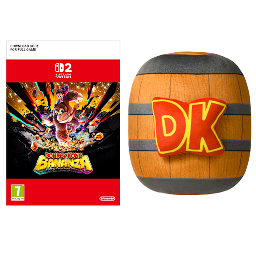 Donkey Kong Bananza + Donkey Kong DK Barrel Cushion