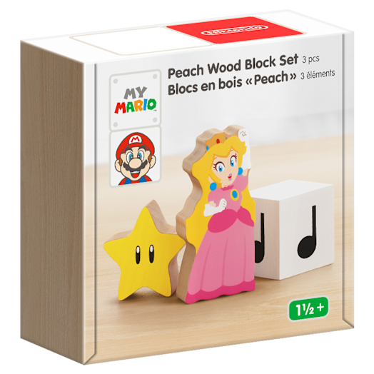 Nintendo Set de bloques de madera – Peach (3 piezas)