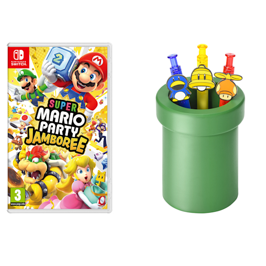 Nintendo Super Mario Party Jamboree + Portalápices tubería de Super Mario