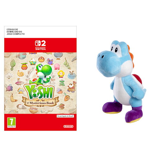 Yoshi and the Mysterious Book + Peluche do Yoshi Azul-Claro