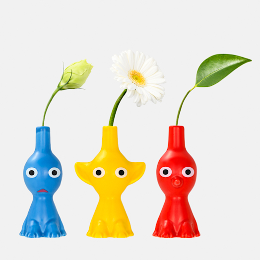 Pikmin – Einzelblumenvasen-Set (rot + blau + gelb)