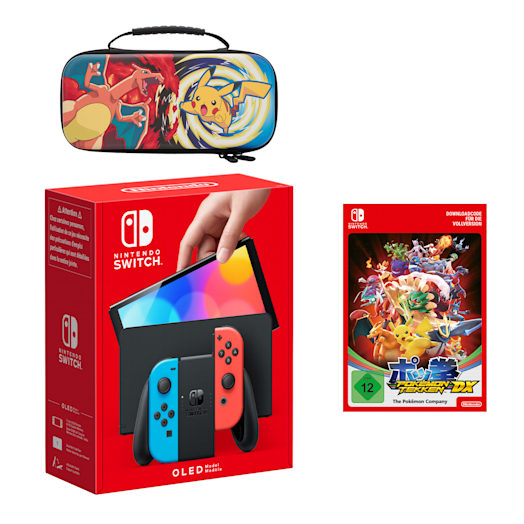 Nintendo Switch – OLED-Modell (Neon-Blau/Neon-Rot) Pokémon Tekken™ DX Pack
