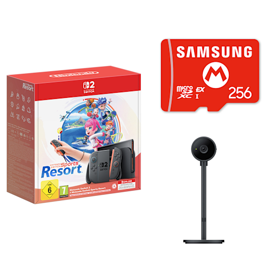Nintendo Switch 2 + Nintendo Switch Sports Resort + Cámara de Nintendo Switch 2 + Tarjeta microSD Express de Samsung (256 GB) para Nintendo Switch 2