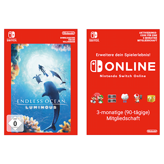 Endless Ocean Luminous + Nintendo Switch Online – 3-Monatige (90-Tägige) Einzelmitgliedschaft Pack