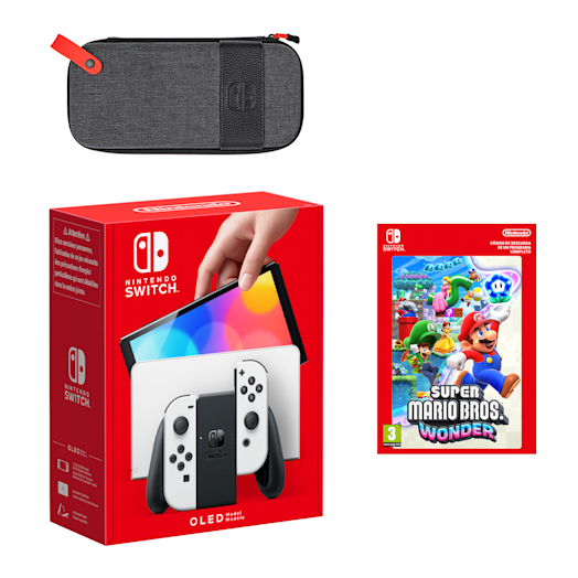 Pack Nintendo Switch – Modelo OLED (blanca) Super Mario Bros. Wonder