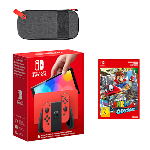 Nintendo Switch – OLED-Modell Mario-Edition (rot) +  Super Mario Odyssey™ Pack