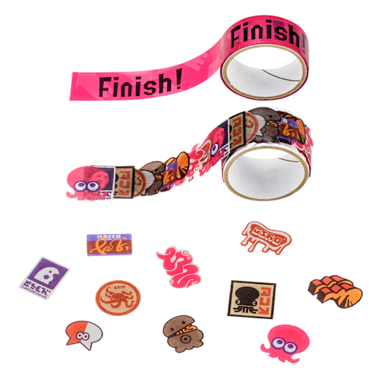 Nintendo Rollo de minipegatinas + cinta adhesiva de Splatoon «SQUID» u «OCTO» (pulpo)