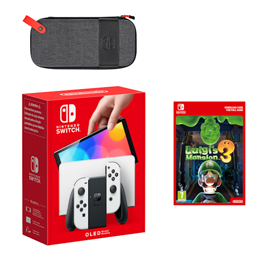 Nintendo Switch – OLED Model (White) Luigi's Mansion 3 Pack