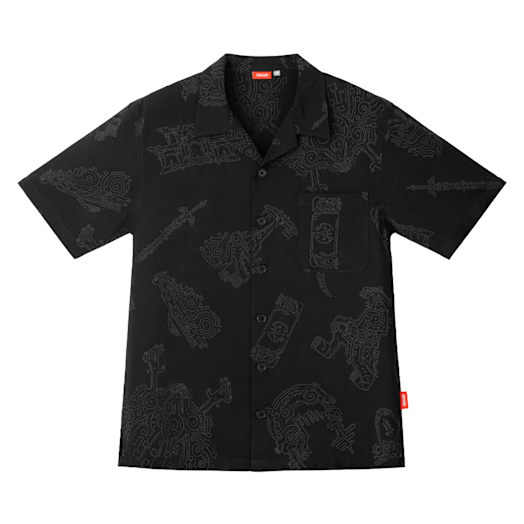 Nintendo Camisa hawaiana con geoglifos de The Legend of Zelda: Tears of the Kingdom - L