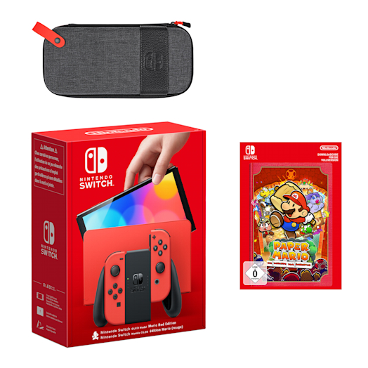 Nintendo Switch – OLED-Modell Mario-Edition (rot) + Paper Mario: Die Legende vom Äonentor Pack