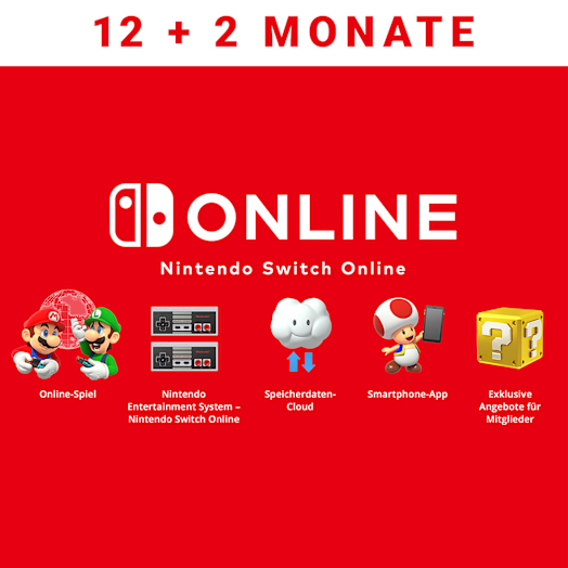 12-monatige Mitgliedschaft für Nintendo Switch Online (plus 2 zusätzliche Monate)