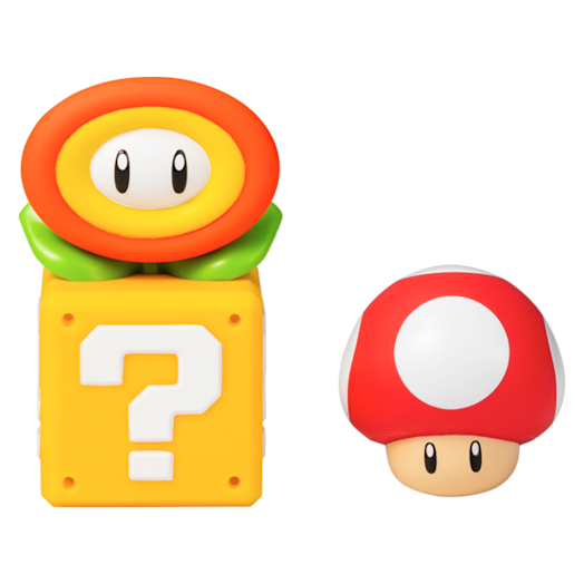 Superchampiñón y flor de fuego de goma para la bañera – Toomies de My Mario