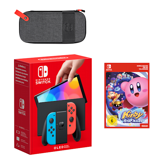 Nintendo Switch – OLED-Modell (Neon-Blau/Neon-Rot) Kirby Star Allies Pack