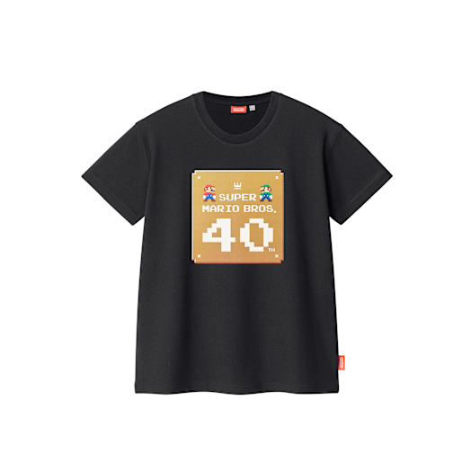 Nintendo Camiseta de Super Mario Bros. 40th (negra) - Para niños