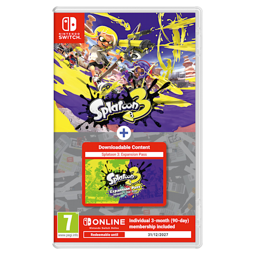 Splatoon 3 + Splatoon 3: Expansion Pass + Nintendo Switch Online Individual 3-month (90-day) Membership + Splatoon 3 Salmon Run Golden Egg Keyring