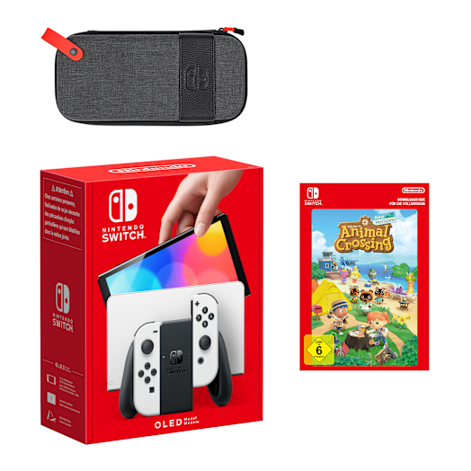 Nintendo Switch – OLED-Modell (Weiß) Animal Crossing: New Horizons Pack