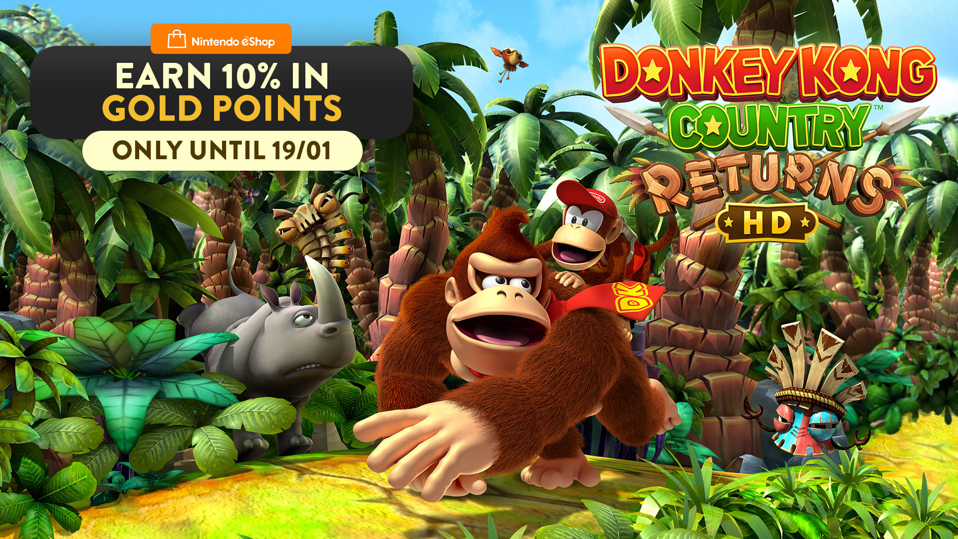 Donkey Kong Country Returns HD Double Gold Points Hero