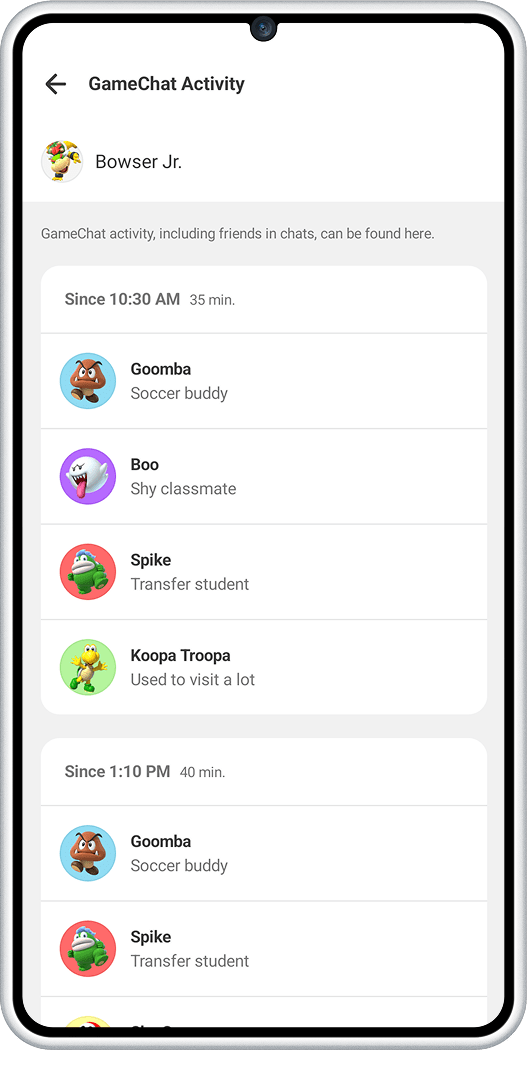 Parental Controls - GameChat - View GameChat history Screenshot