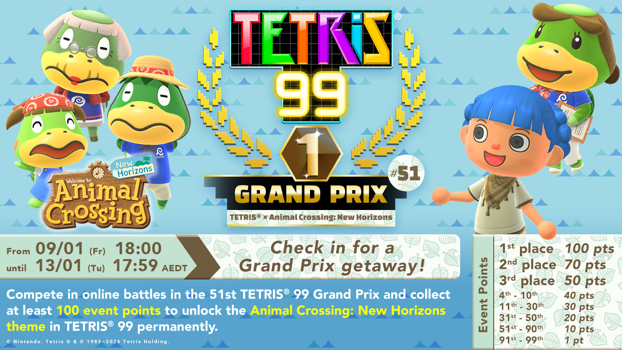 NSO Magazine: January 2026 Events - Tetris 99