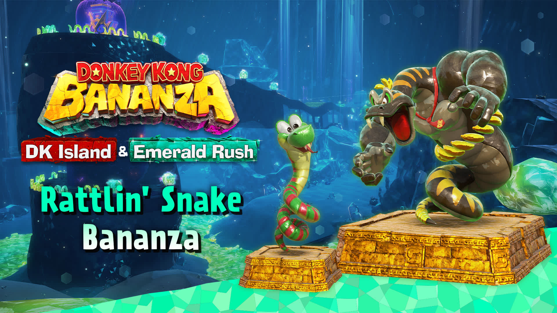 Donkey Kong Bananza Emerald Rush DLC 'Rattlin' Snake Bananza' Banner