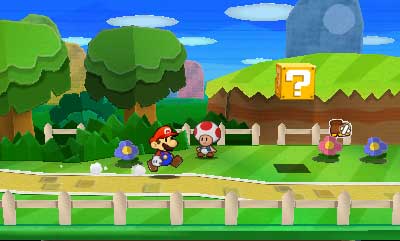 Paper Mario Sticker Star grassy world screenshot