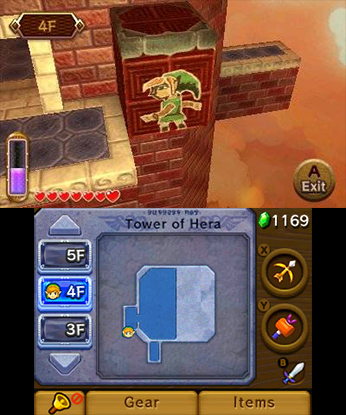 A Link Between Worlds Tower of Hera wall merge screenshot