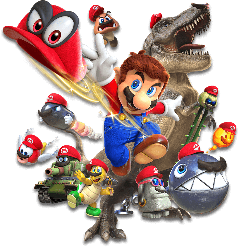 Super Mario Odyssey Captured Goomba, Cappy, Mario & Cappy, Chain